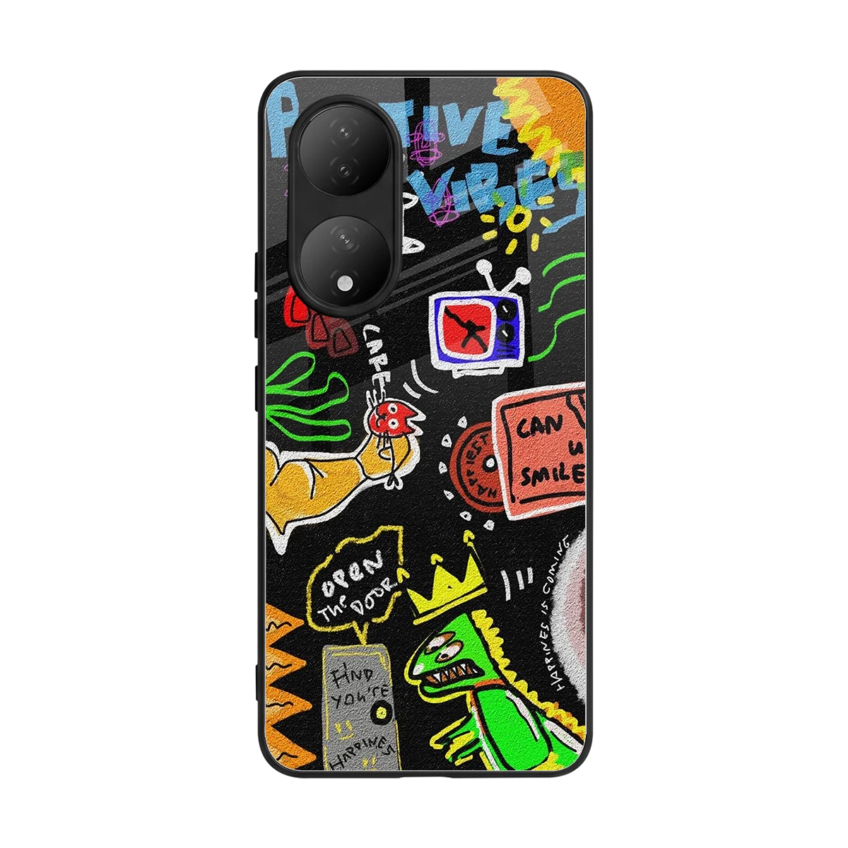 Graffiti back phone cover | glass case for Vivo-y100