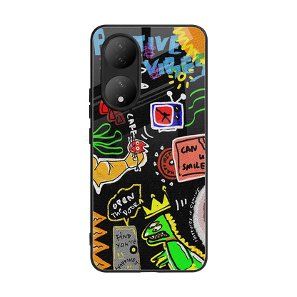 Graffiti back phone cover | glass case for Vivo-y100