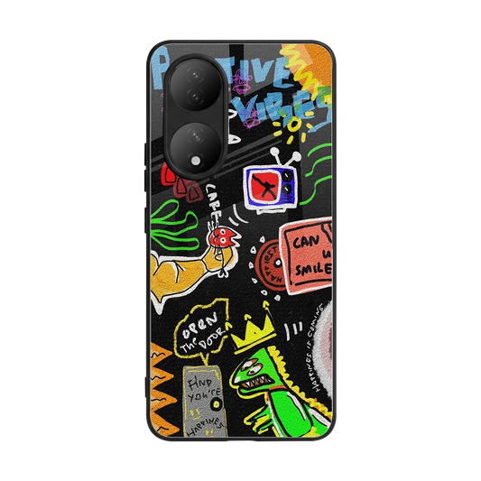 Graffiti back phone cover | glass case for Vivo-y100