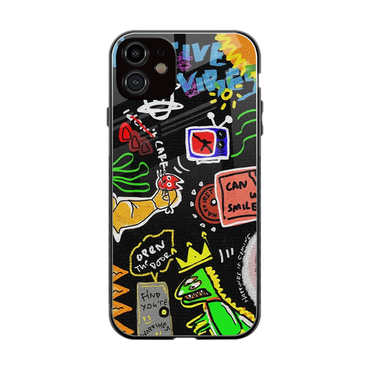 Graffiti back phone cover | glass case for iphone 12