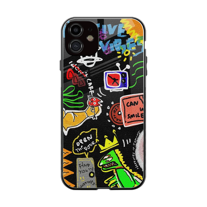 Graffiti back phone cover | glass case for iphone 11