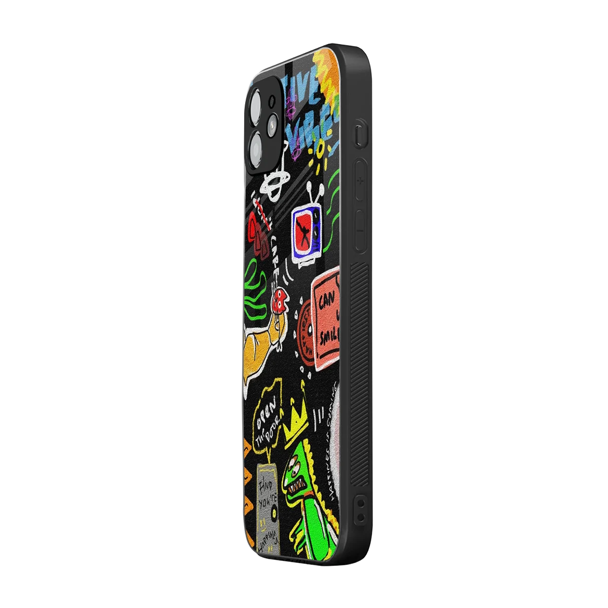 Graffiti iphone 11 mobile cover | shockproof glass phone case
