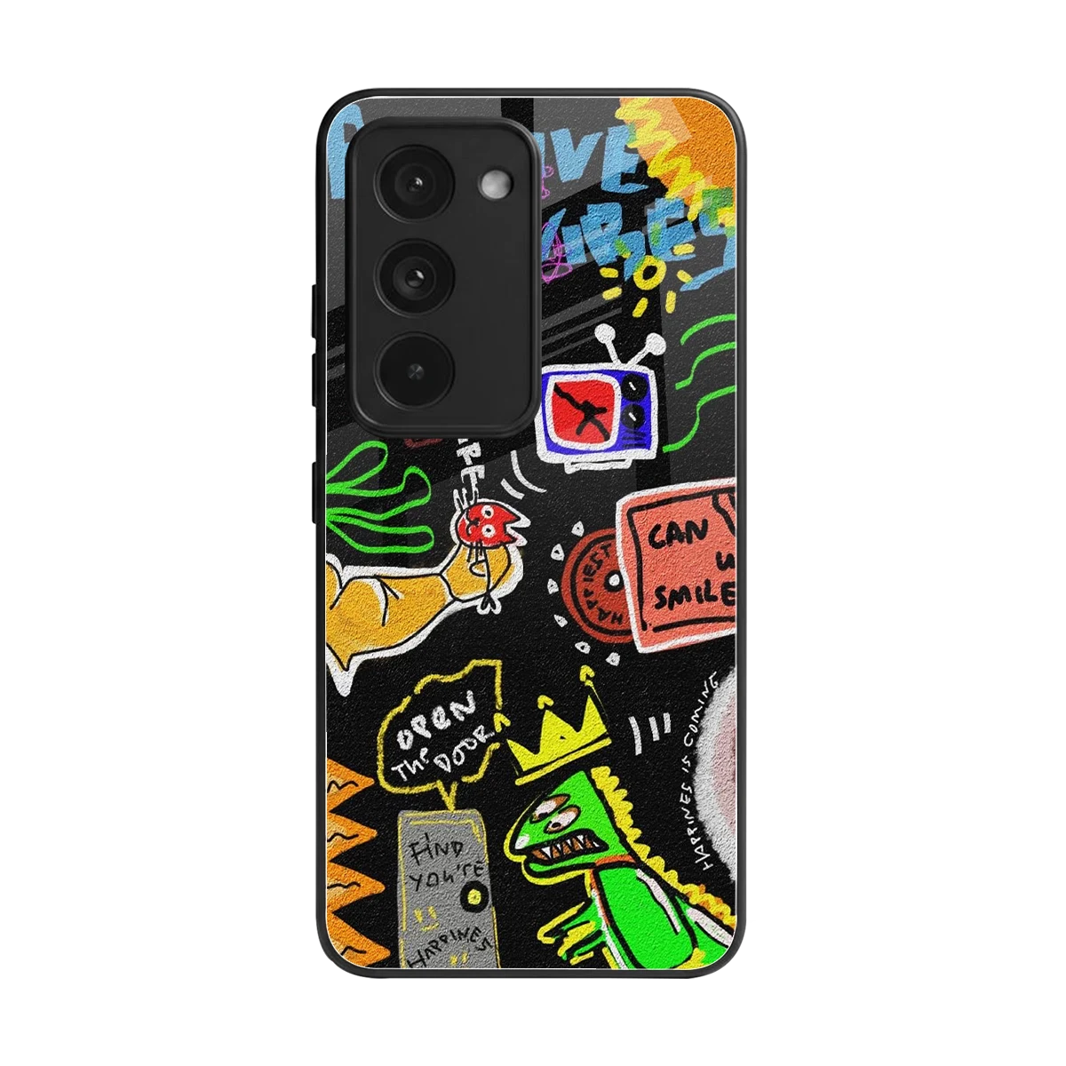 Graffiti back phone cover | glass case for redmi 15 5g