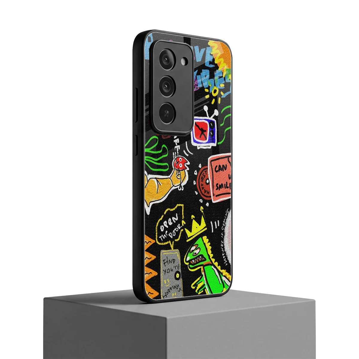 Graffiti redmi 15 5g mobile cover | shockproof glass phone case