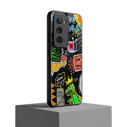 Graffiti redmi 15 5g mobile cover | shockproof glass phone case