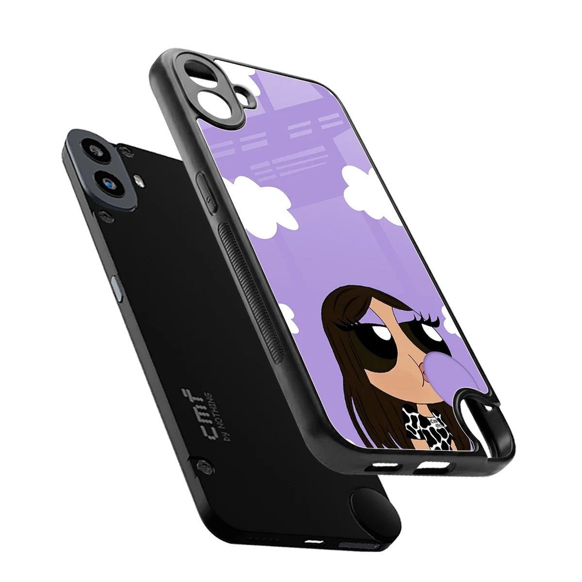 Grape Chic sleek cmf nothing phone 1 cover with tempered glass back and TPU edges