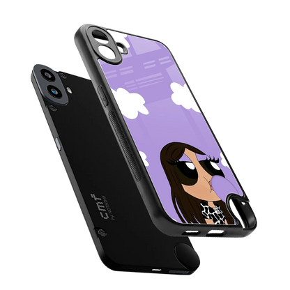 Grape Chic sleek cmf nothing phone 1 cover with tempered glass back and TPU edges