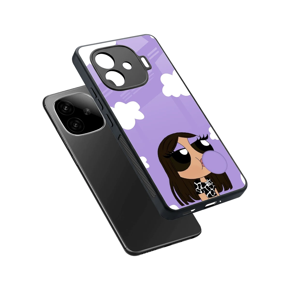 Grape Chic sleek iqoo neo 10r 5g cover with tempered glass back and TPU edges