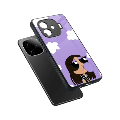 Grape Chic sleek iqoo neo 10r 5g cover with tempered glass back and TPU edges