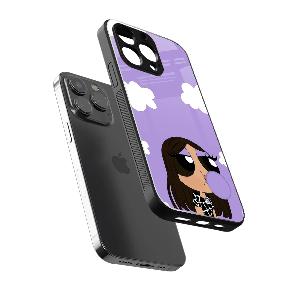 Grape Chic sleek iphone 13 pro cover with tempered glass back and TPU edges