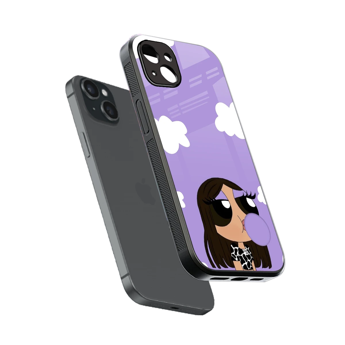 Grape Chic sleek iphone 15 plus cover with tempered glass back and TPU edges