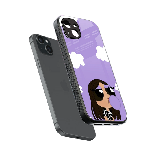 Grape Chic sleek iphone 15 plus cover with tempered glass back and TPU edges