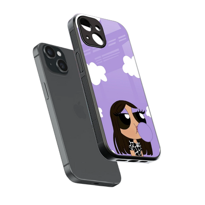 Grape Chic sleek iphone 15 cover with tempered glass back and TPU edges