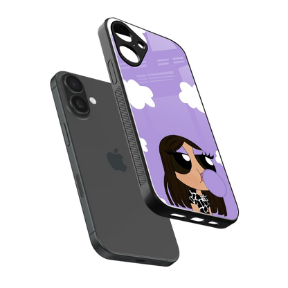 Grape Chic sleek iphone 16 plus cover with tempered glass back and TPU edges