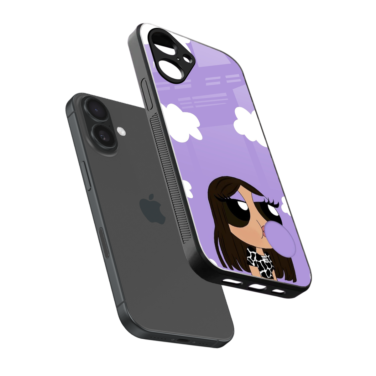 Grape Chic sleek iPhone 16 cover with tempered glass back and TPU edges