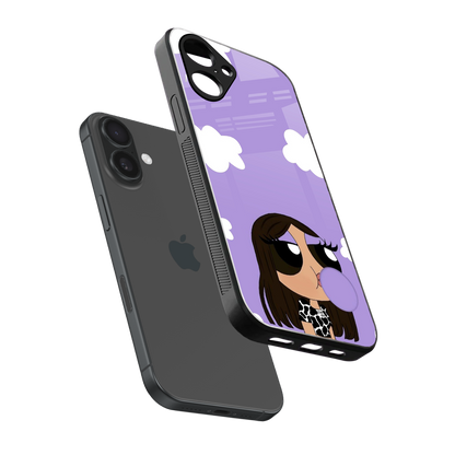 Grape Chic sleek iPhone 16 cover with tempered glass back and TPU edges