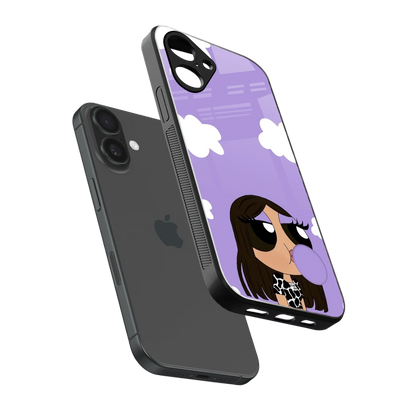 Grape Chic sleek iPhone 16 cover with tempered glass back and TPU edges