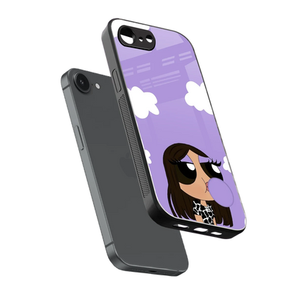 Grape Chic sleek iphone 16e cover with tempered glass back and TPU edges
