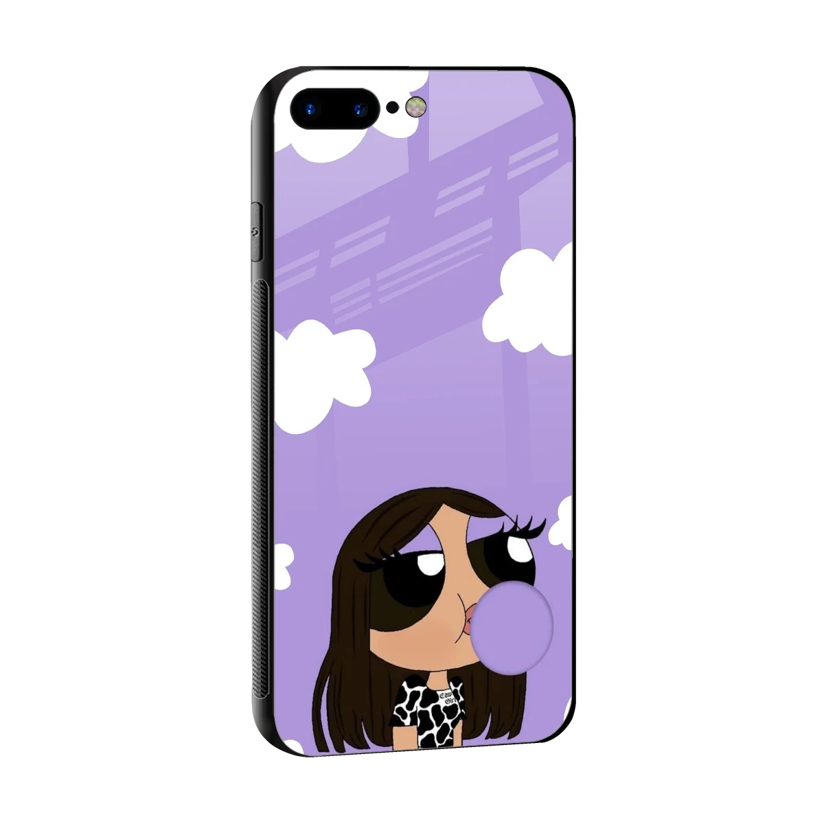 Grape Chic sleek iphone 8 plus cover with tempered glass back and TPU edges