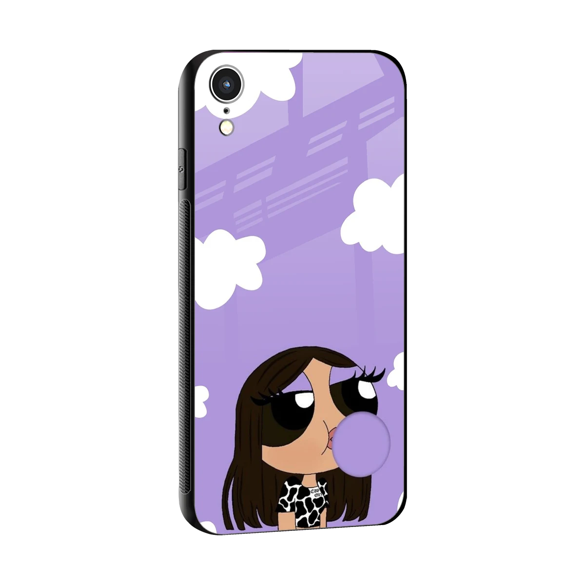 Grape Chic sleek iphone xr cover with tempered glass back and TPU edges