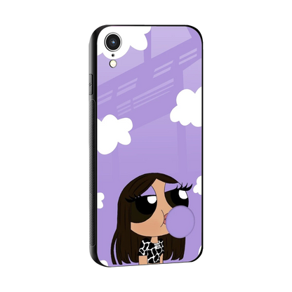 Grape Chic sleek iphone xr cover with tempered glass back and TPU edges