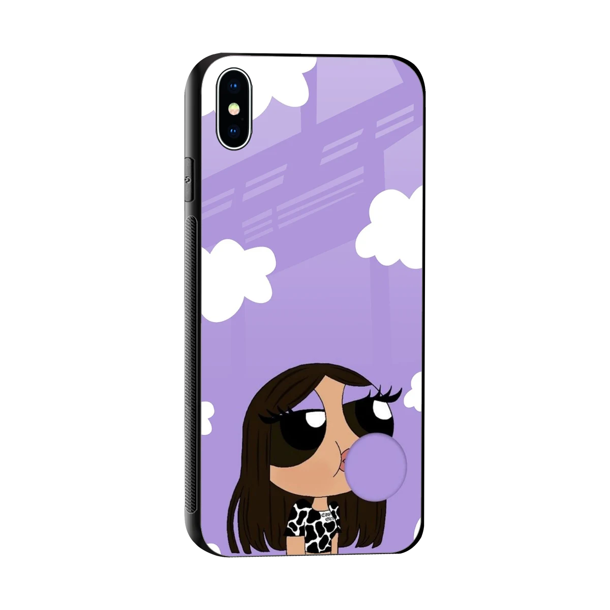Grape Chic sleek iphone xs max cover with tempered glass back and TPU edges