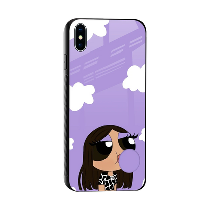Grape Chic sleek iphone xs max cover with tempered glass back and TPU edges