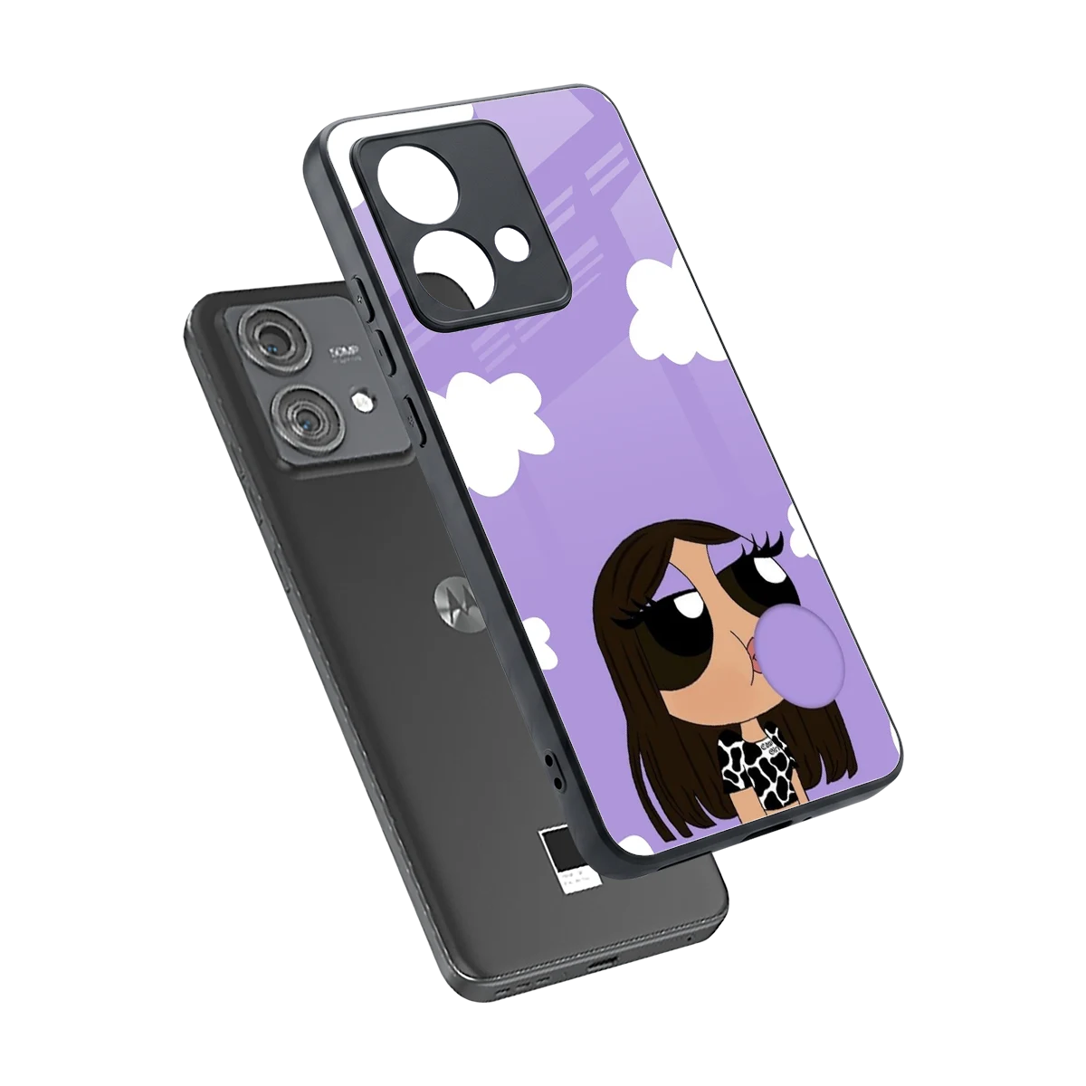 Grape Chic sleek motorola edge 40 neo 5g cover with tempered glass back and TPU edges