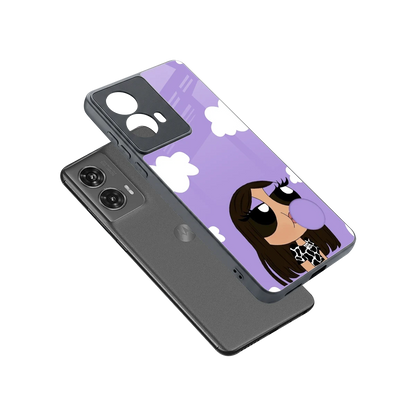 Grape Chic sleek motorola edge 50 fusion cover with tempered glass back and TPU edges
