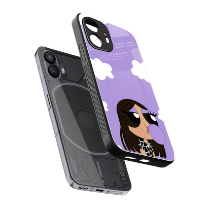 Grape Chic sleek nothing phone 2 cover with tempered glass back and TPU edges