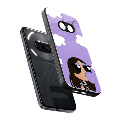 Grape Chic sleek nothing phone 2a cover with tempered glass back and TPU edges