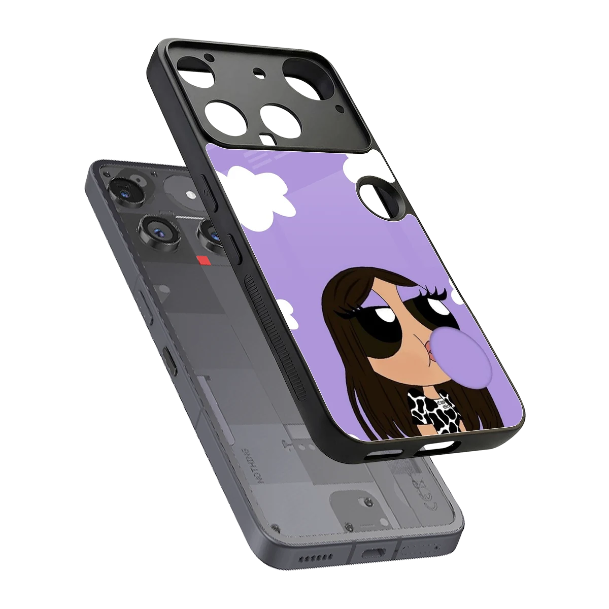 Grape Chic sleek nothing phone 3 cover with tempered glass back and TPU edges