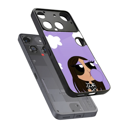 Grape Chic sleek nothing phone 3 cover with tempered glass back and TPU edges