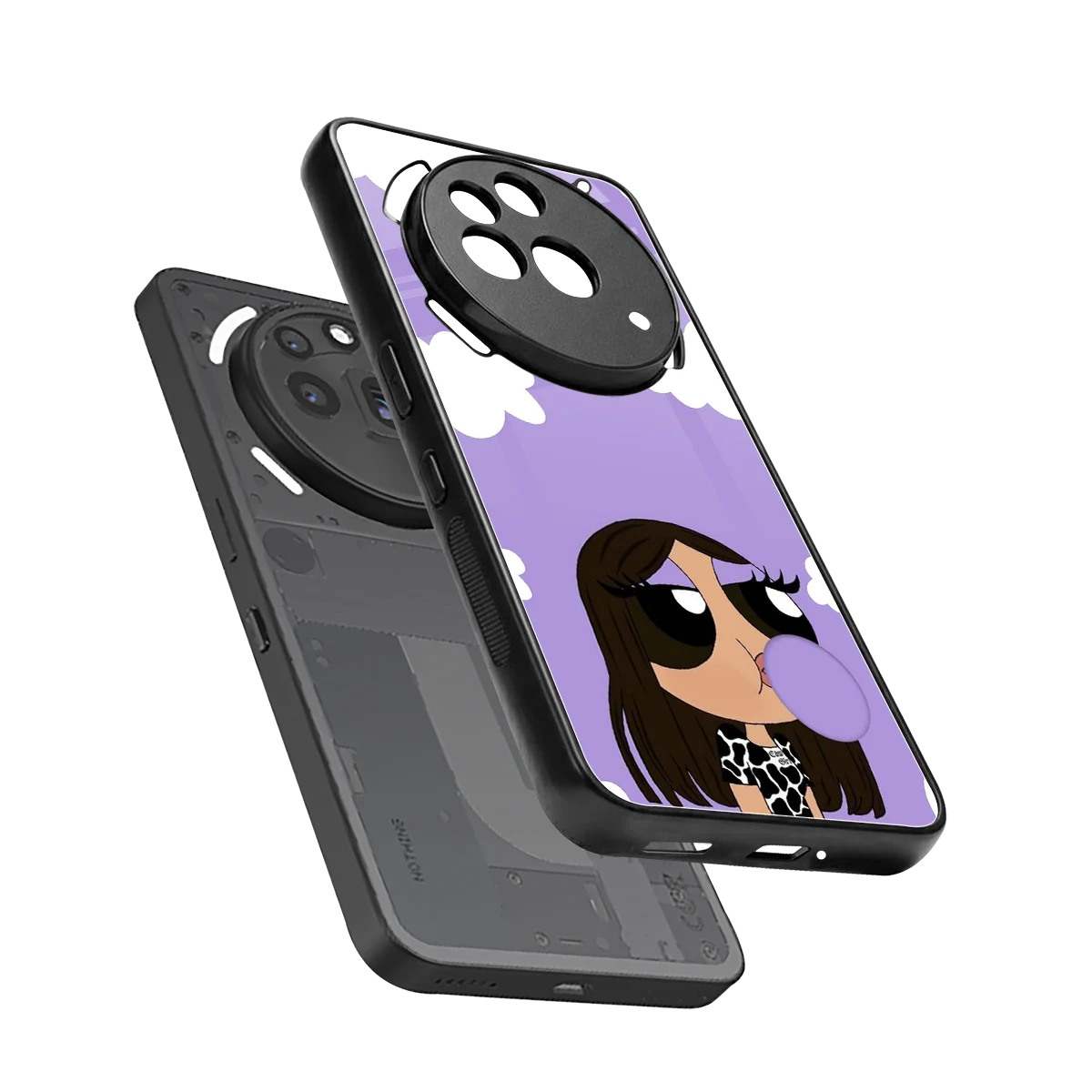 Grape Chic sleek nothing phone 3a pro cover with tempered glass back and TPU edges