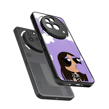 Grape Chic sleek nothing phone 3a pro cover with tempered glass back and TPU edges