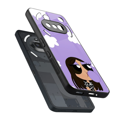 Grape Chic sleek nothing phone 3a cover with tempered glass back and TPU edges