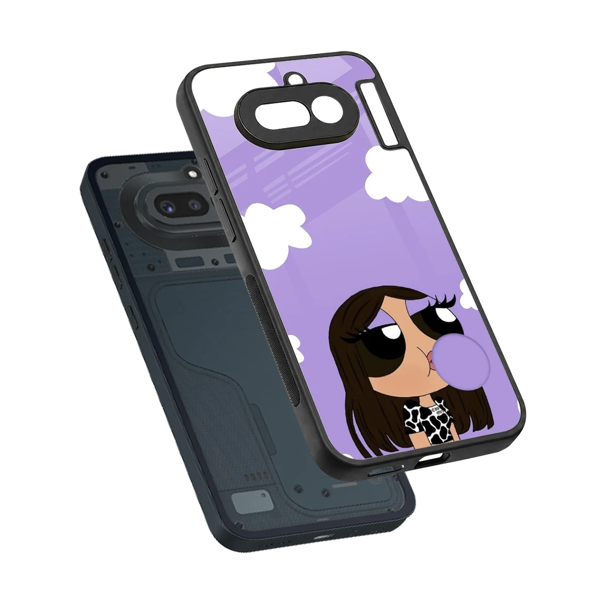 Grape Chic sleek nothing phone 4a cover with tempered glass back and TPU edges