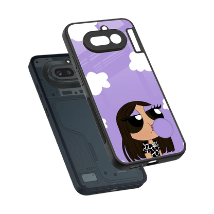 Grape Chic sleek nothing phone 4a cover with tempered glass back and TPU edges