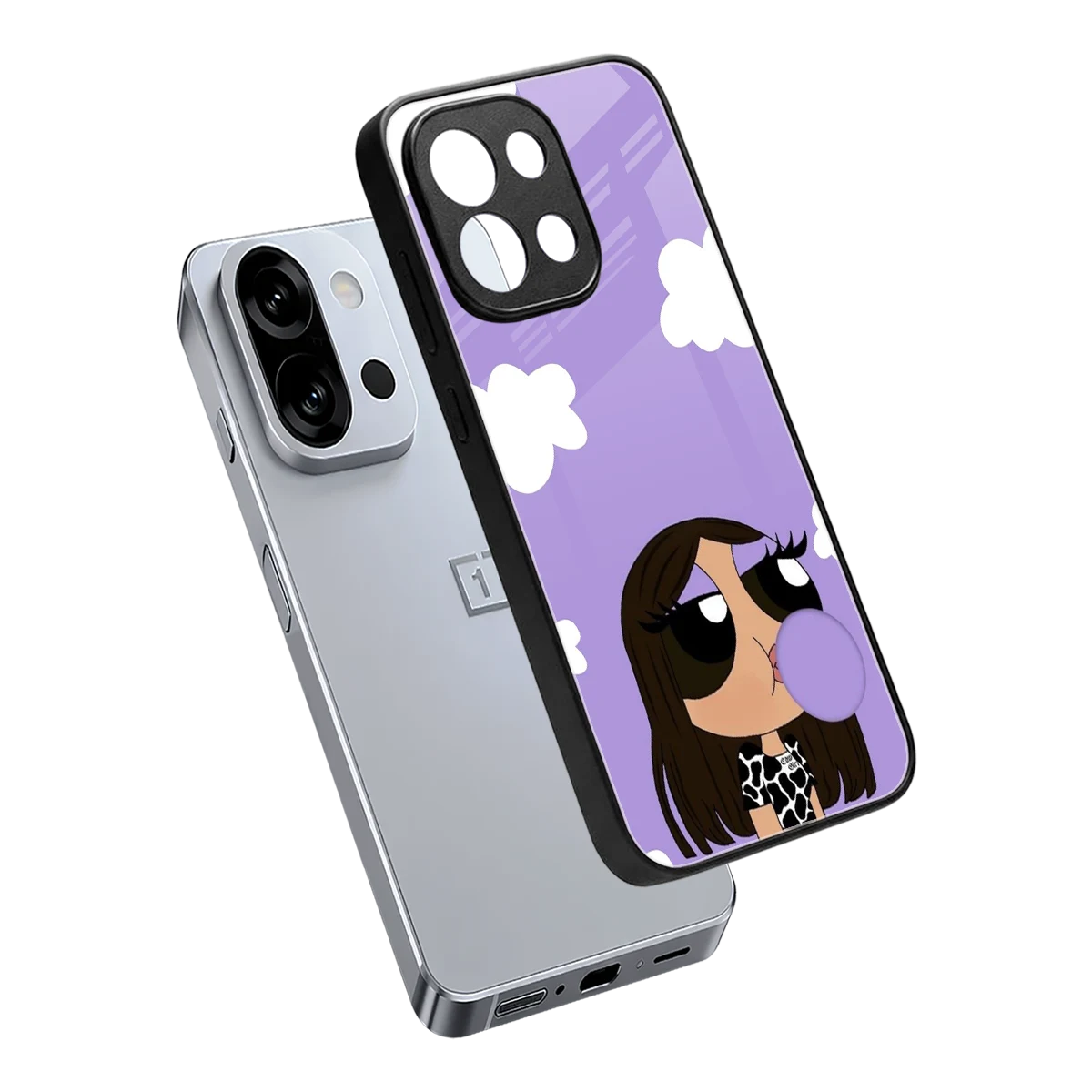 Grape Chic sleek oneplus 13s cover with tempered glass back and TPU edges