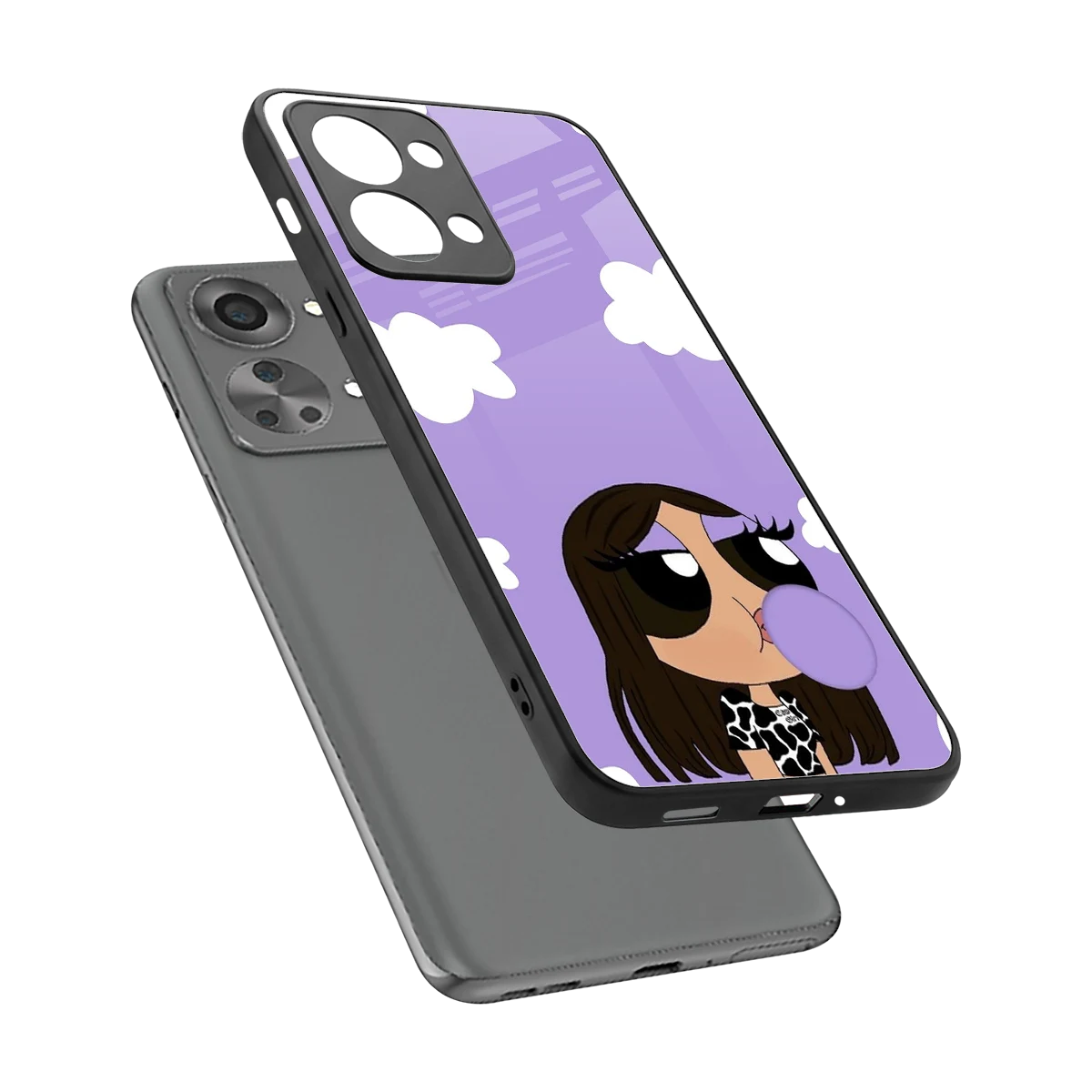 Grape Chic sleek oneplus nord 2t cover with tempered glass back and TPU edges