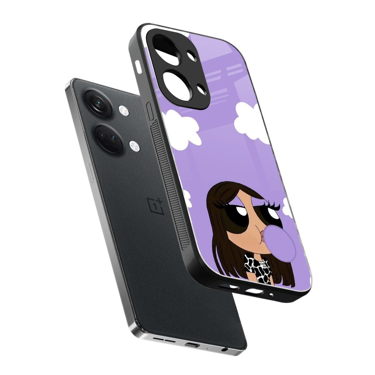 Grape Chic sleek oneplus nord 3 cover with tempered glass back and TPU edges