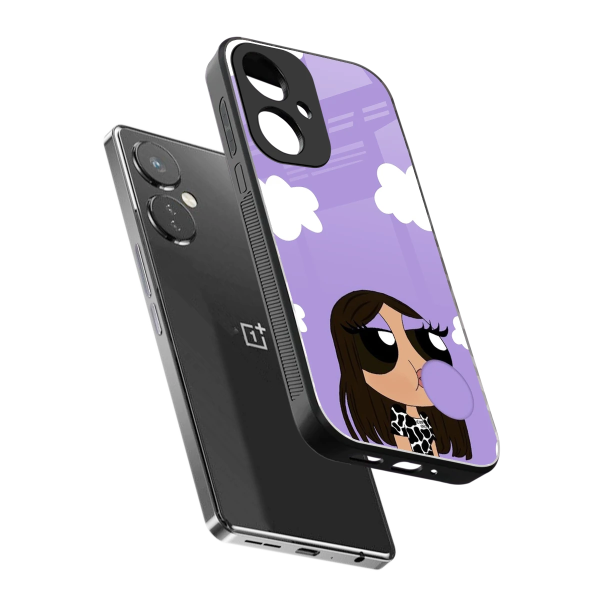 Grape Chic sleek oneplus nord ce 3 cover with tempered glass back and TPU edges