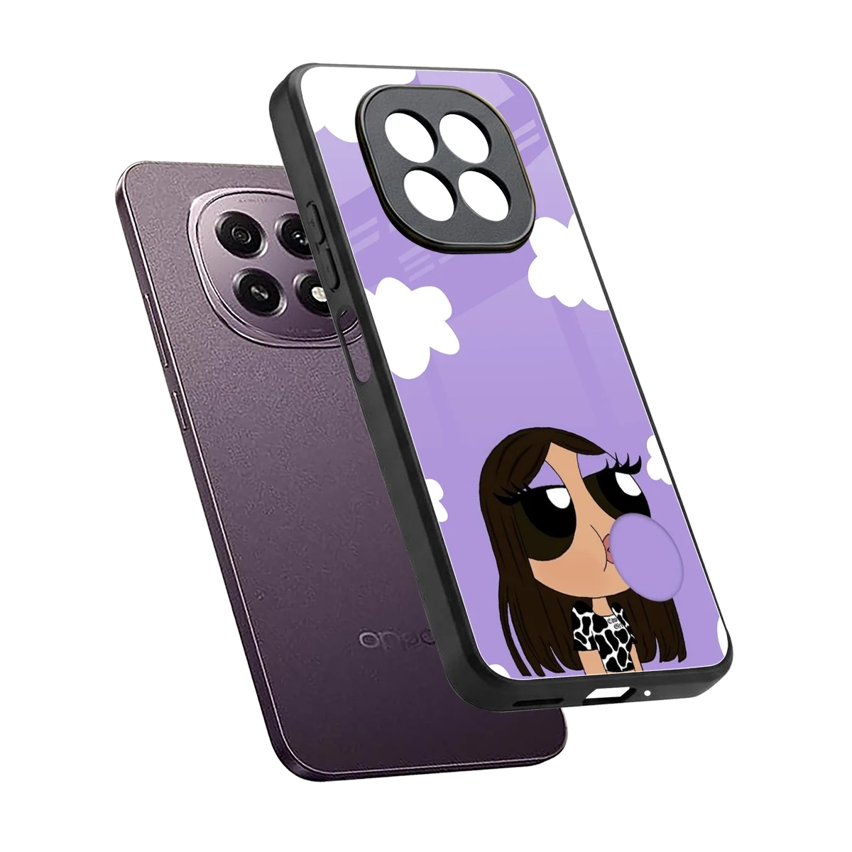 Grape Chic sleek oppo f29 5g cover with tempered glass back and TPU edges