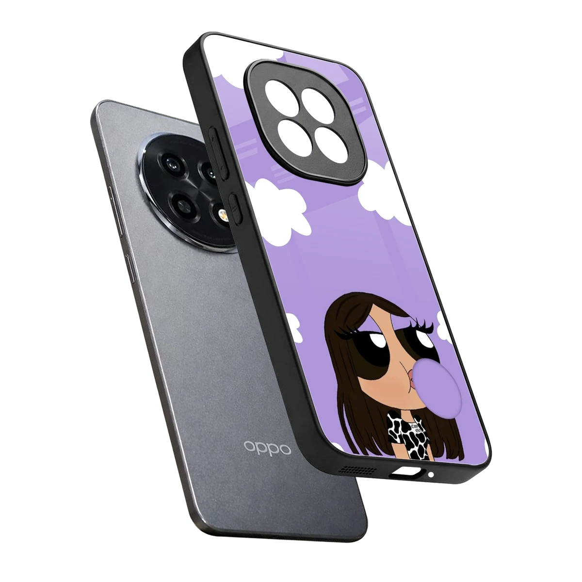Grape Chic sleek oppo f29 pro 5g cover with tempered glass back and TPU edges