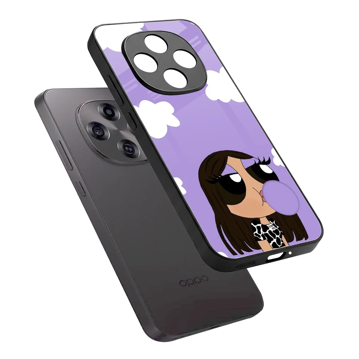 Grape Chic sleek oppo f31 pro 5g cover with tempered glass back and TPU edges