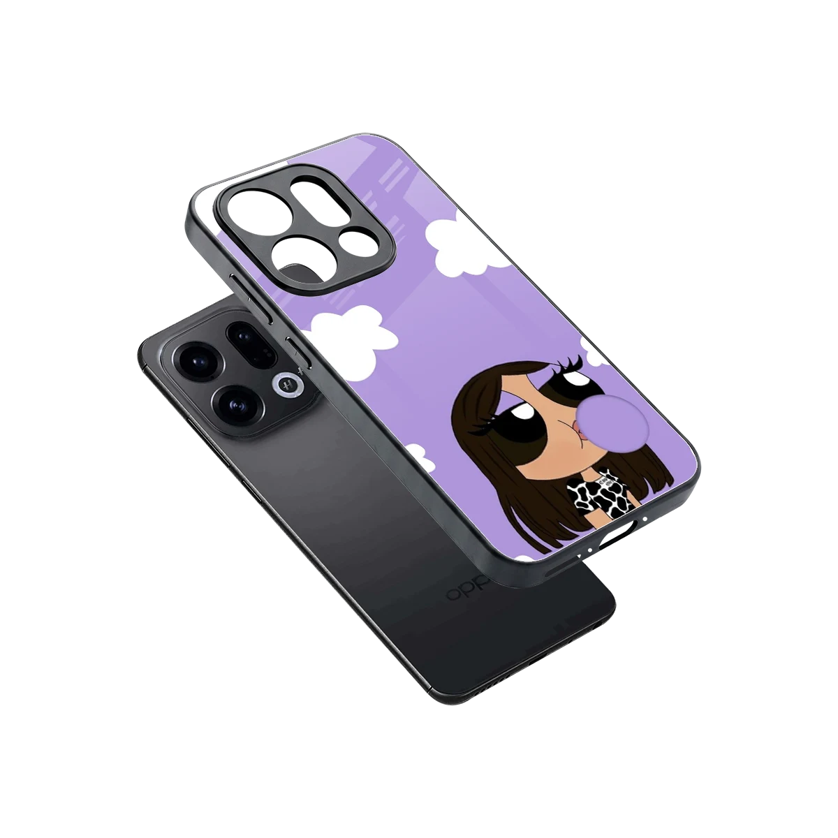 Grape Chic sleek oppo find x9 cover with tempered glass back and TPU edges