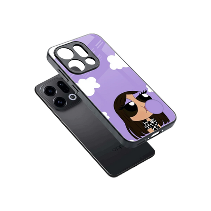 Grape Chic sleek oppo find x9 cover with tempered glass back and TPU edges