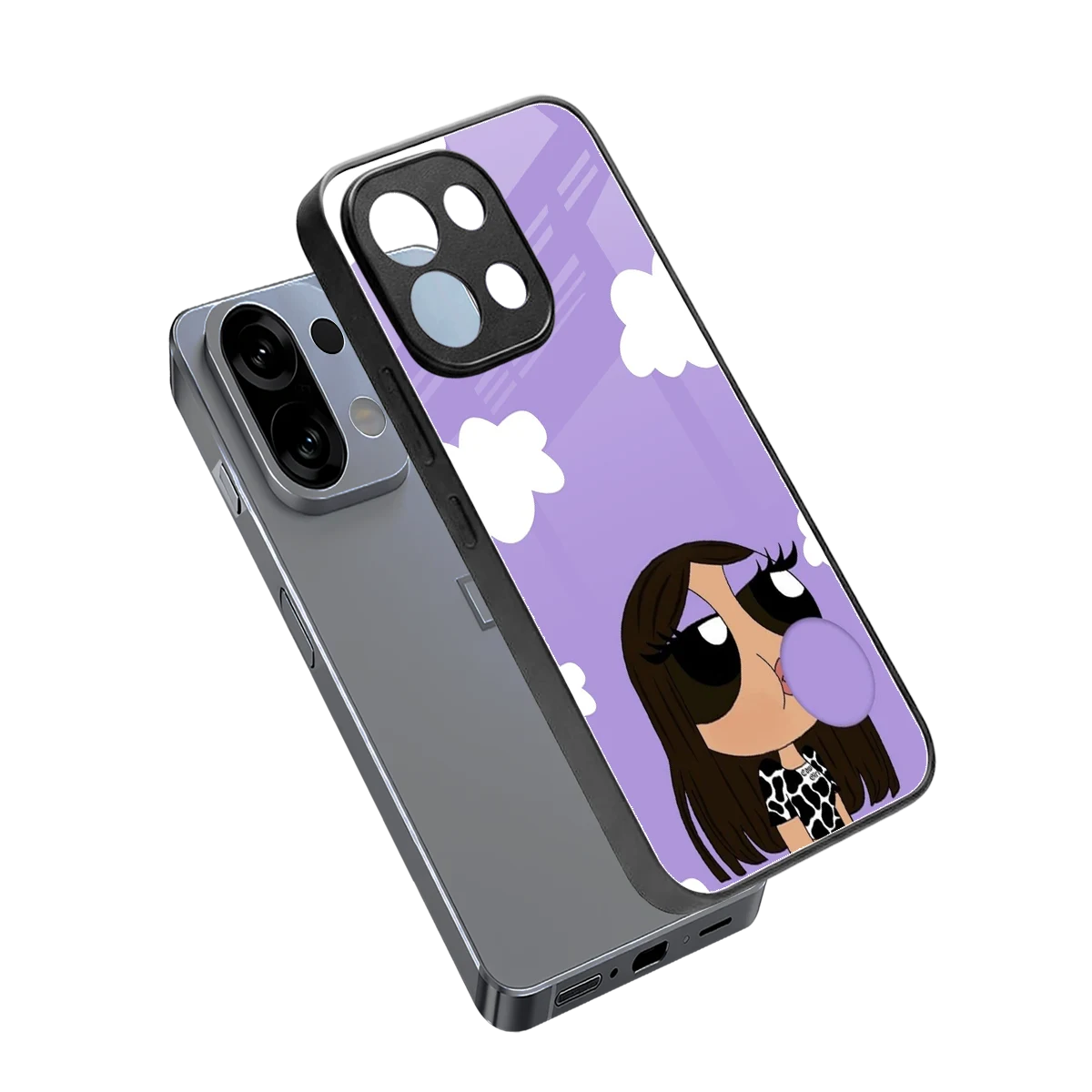 Grape Chic sleek oppo k13 5g cover with tempered glass back and TPU edges