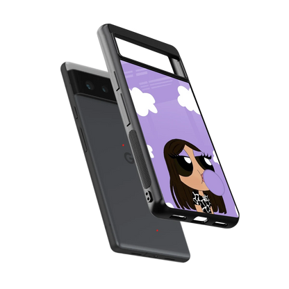 Grape Chic sleek google pixel 6a cover with tempered glass back and TPU edges