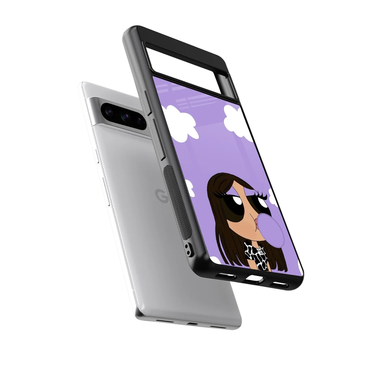 Grape Chic sleek google pixel 8 pro cover with tempered glass back and TPU edges